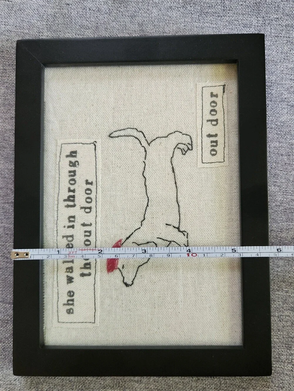 Homemade Framed Dachshund Stitched Art